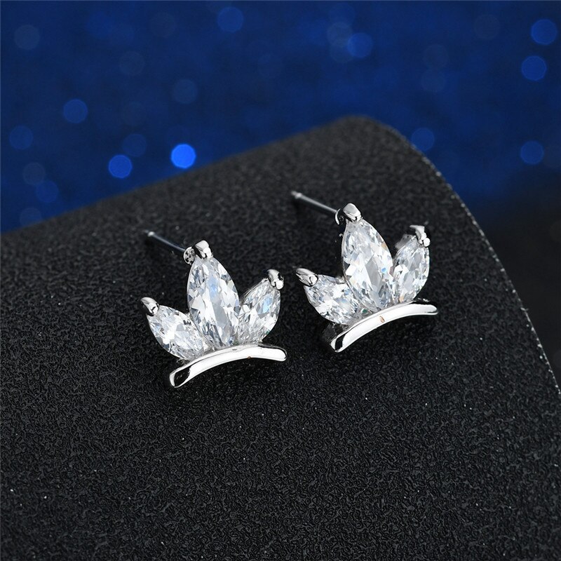 Stud Earrings Hipster Fashion Stud Earrings AAA Zircon Inlaid Girl's Small Jewelry All-match Earrings Qxwe422
