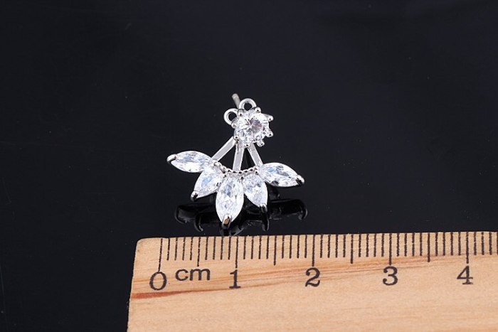 Korean Style 925 Sterling Silver Pin Stud Earrings Korean Style Hanging Earrings Zircon Simple Elegant Female Jewelry Qxwe697