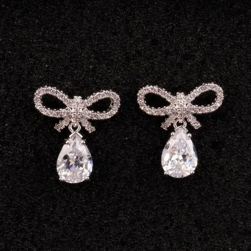Exquisite Water Drop AAA Zirconium Stone Inlaid Stud Earrings 925 Sterling Silver Earrings Jewelry Qxwe856