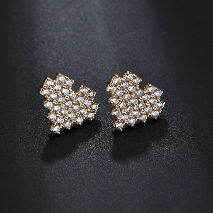 Korean-Style AAA Zircon Micro Pave Earrings S925 Sterling Silver Pin Gorgeous Fashion Trendy Women's Earrings  Qxwe1254
