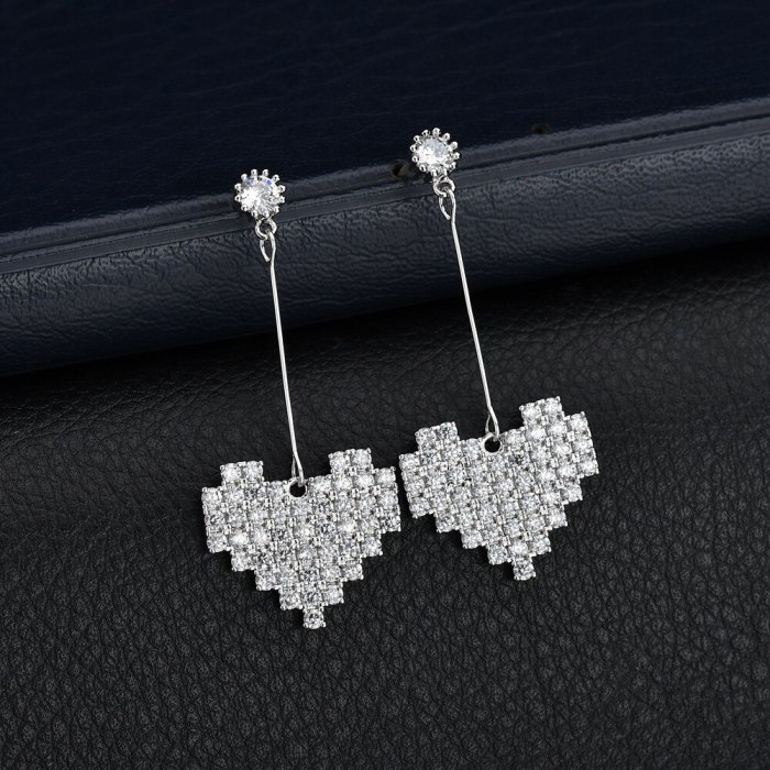 Korean-Style AAA Zircon Micro Pave Earrings S925 Sterling Silver Pin Gorgeous Fashion Trendy Women's Earrings  Qxwe1254