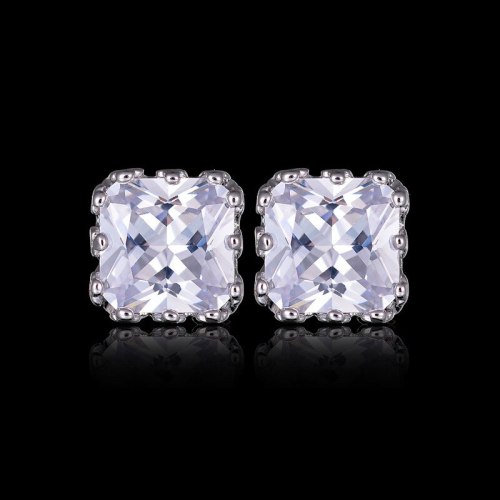 Zircon Earrings Square Crown Stud Earrings Fashion Simple All-match Earrings Qxwe399