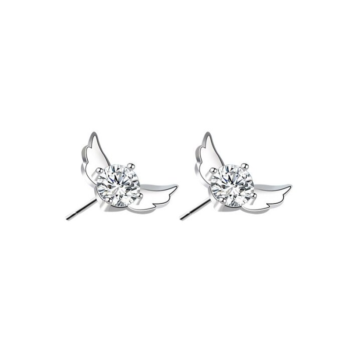 S925 Sterling Silver Creative Zircon Butterfly Stud Earrings Korean Simple Earrings Jewelry Mle1939