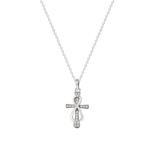 S925 Silver Creative Design European and American Element Cross Necklace Female Fashion Clavicle Chain Wholesale Mla2018