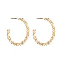 European Fashion Retro Simple Linen Flower Color Cross C-Shaped Earrings Female 925 Silver Needle Stud Earrings Jewelry 140159