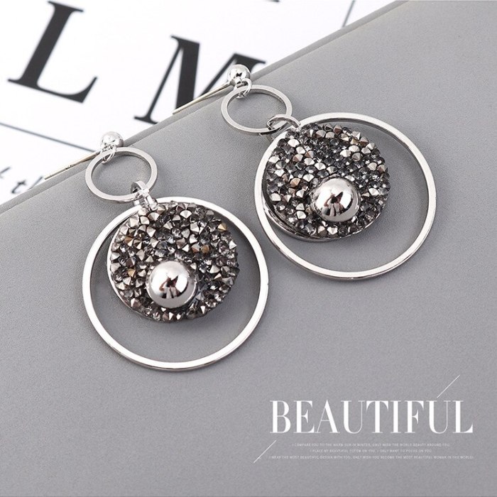 S925 Sterling Silver Needle Stud Earrings Women's Large Ring Earrings Exaggerated Korean-Style Simple Jewelry  Wholesale 139596