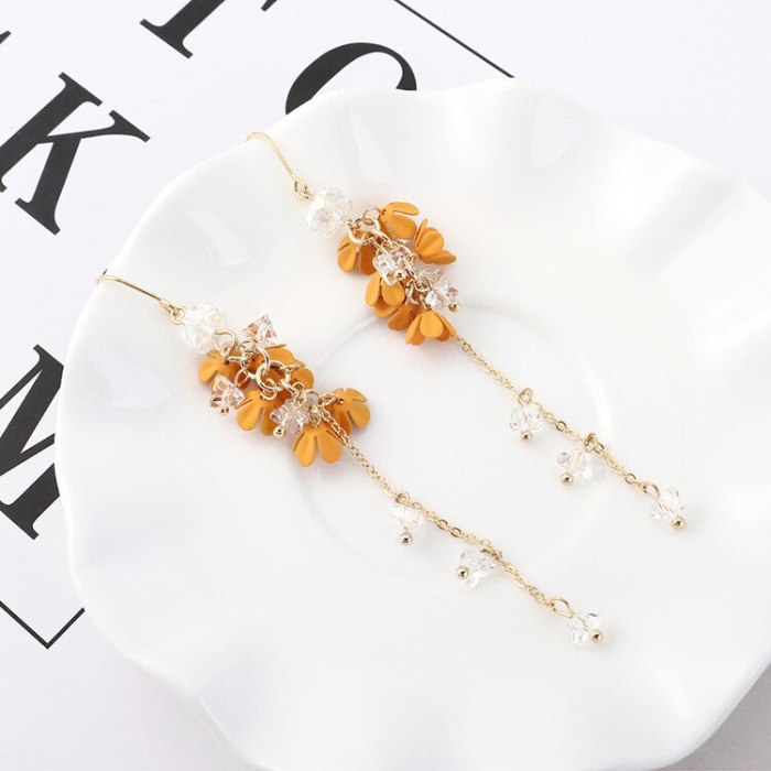 Korean Creative Cool Long Tassel Earrings Hipster Flower Earrings Female All-match Fashion Jewelry Wholesale 139871