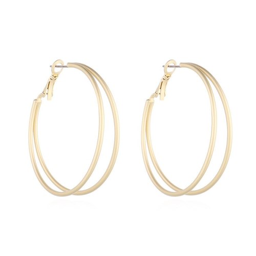 European and American Simple Double-Layer Circle Earrings Women's All-match Popular Small Jewelry 140156