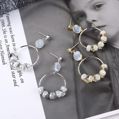 European and American New Exaggerated Creative Cool Acrylic Earrings Female Simple Circle Stud Earrings 138926