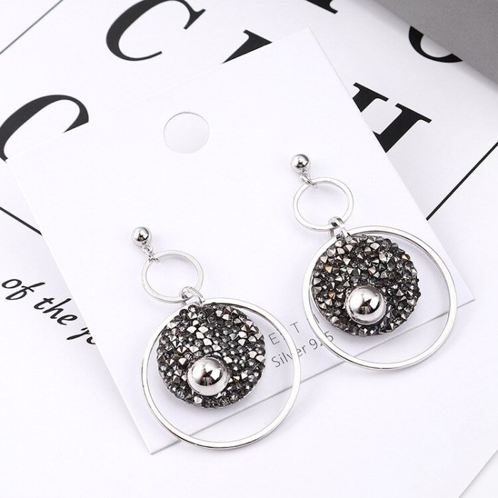S925 Sterling Silver Needle Stud Earrings Women's Large Ring Earrings Exaggerated Korean-Style Simple Jewelry  Wholesale 139596