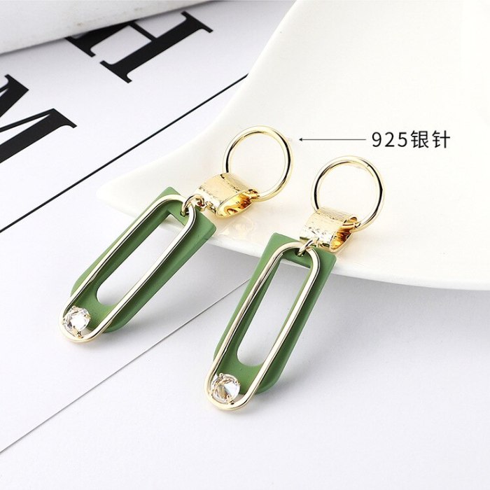 Women's Korean-Style U-Shaped Lettered Earrings 925 Silver Stud Earrings Zircon Ear Jewelry 138711