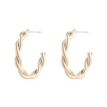 Korean Simple Fashion Circle 925 Sterling Silver Needle Stud Earrings Twisted Winding C-Shaped Earrings Female Jewelry 140134
