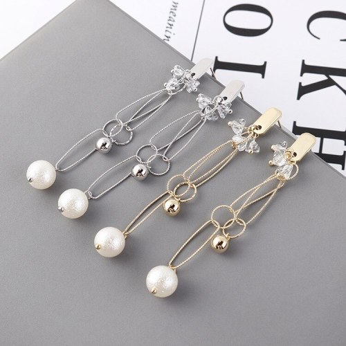 Korean Fashion Hipster Pearl Earrings Women's Ring Long Geometric Stud Earrings Anti-Allergy Small Jewelry Wholesale 139863