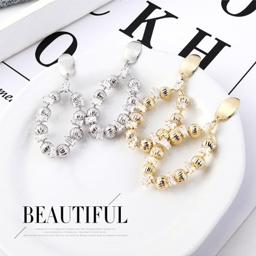 Women's Korean-Style Fashionable Small Ball Earrings S925 Silver Zircon Earrings 138845
