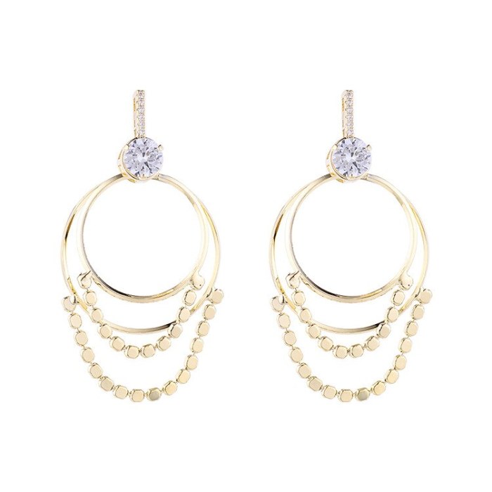 Fashion Wild Double Circle Earrings Female Creative Personality Small Sequins Earrings Jewelry Wholesale 140328