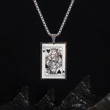 Classic All-match Poker K Men's Titanium Steel Pendant Necklace Fashion Personality Card jewelry Gb1704