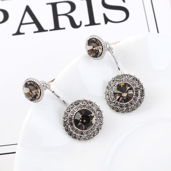 Europe Creative Personality Retro Crystal Earrings Lady Temperament Wild S925 Needles Stud Earrings Jewelry 140470