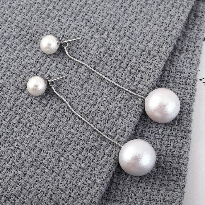 Korean-Style Elegant Pearl Earrings Women's All-match Long Tassel Ear Stud Anti-Allergy S925 Silver Needle Ear Stud 139840