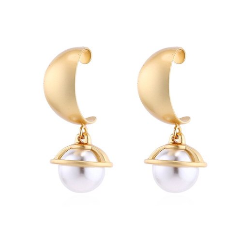Creative Cool Pearl Earrings Women's Simple and Versatile Geometric Earrings S925 Silver Needle AntiAllergy Small Jewelry 140007