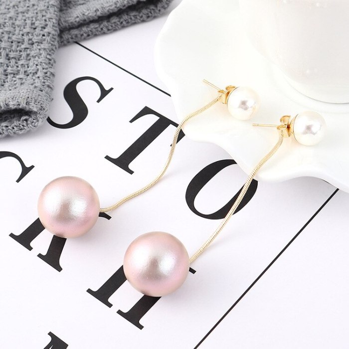 Korean-Style Elegant Pearl Earrings Women's All-match Long Tassel Ear Stud Anti-Allergy S925 Silver Needle Ear Stud 139840
