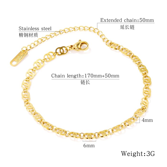 Japanese and Korean Fashion All-match Simple Titanium Steel Women's Anklet jewelry Wholesale Gb108