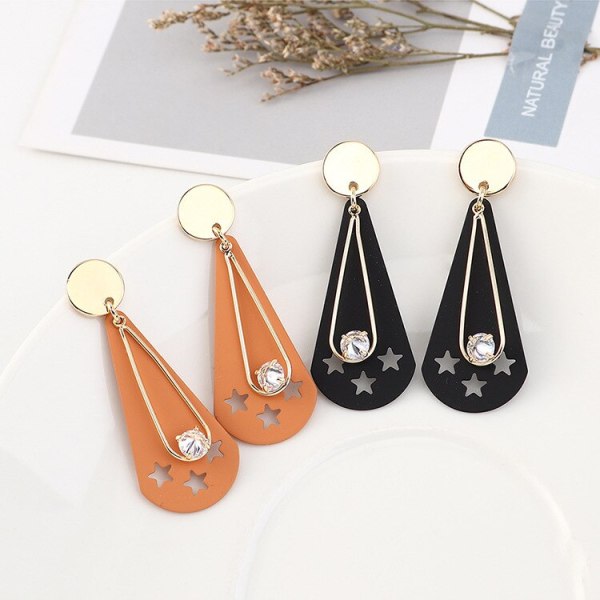 European Creative Frosted Hollow Five-Pointed Star Earrings Ladies Fashion All-match Zircon Earrings S925 Silver Needle B-4464