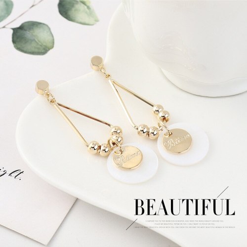 South Korea S925 Silver Pin Earrings Women's Simple Fashion All-match Small round Ear Pendant Elegant Small Jewelry B-4456