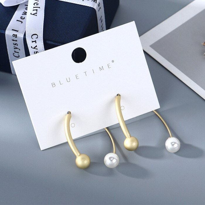 New French Retro Pearl Earrings Women's Fashion All-match Popular Stud Earrings Jewelry B-4849