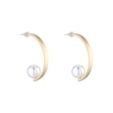Summer New Style S925 Silver Pin C- Shaped Ear Stud European and American Ins Wind Vintage Pearl Earrings Wholesale Hair B-4850