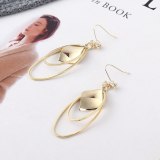 European Creative Temperament Cool Fashion Stud Earrings Women's Geometric Double Coils Zircon Earrings 138861