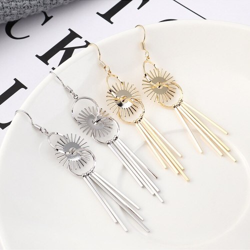 Korean Style Fashion All-match Electronic Heater Circle Earrings Women's Simple Long Stud Earrings 139925