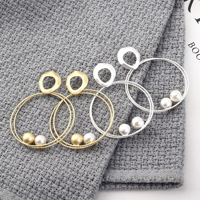 New European Exaggerated Creative Double Layer Great Circle Earrings Women's Fashion Simple All-match Earrings Wholesale 140003