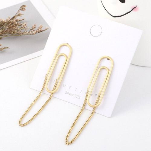 European Exaggerated Earrings Women's Fashion Creative Personalized Paper Clip S92 5 Silver Needle Earrings Small Jewelry 140567