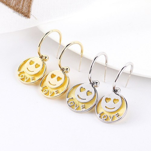 New European Love Lovely Earrings Female Cute Smile Earrings S925 Silver Needle Acrylic Smiley Face Stud Earrings 138719