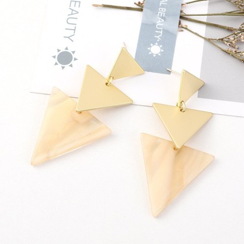 European and American Creative Cool Acrylic Earrings Ladies Fashion Exaggerated Triangle S925 Silver Needle Ear Stud 140507
