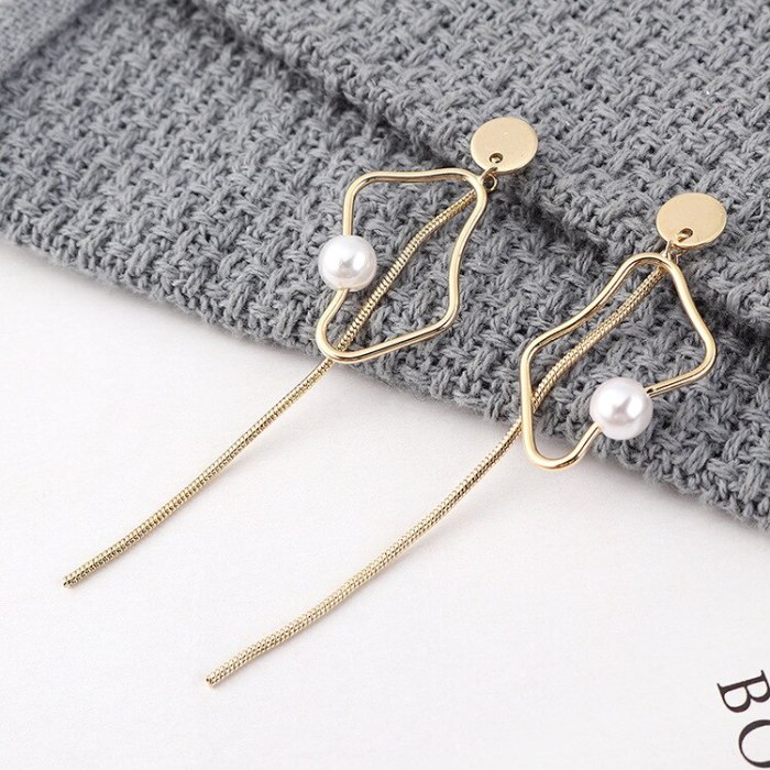 Korean-Style Vintage Pearl Earrings Women's Fashion Simple Crystal Ear Pendant S925 Pure Silver Pin Small Jewelry 140122
