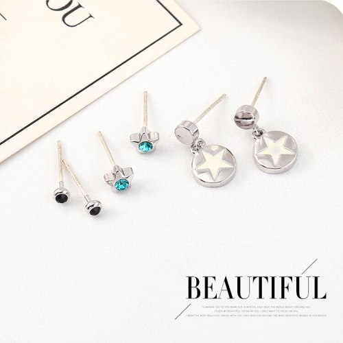 New Style All-match Hipster Five-Pointed Star Earrings Female Fashion Simple Temperament S925 Silver Needle Ear Stud 140498