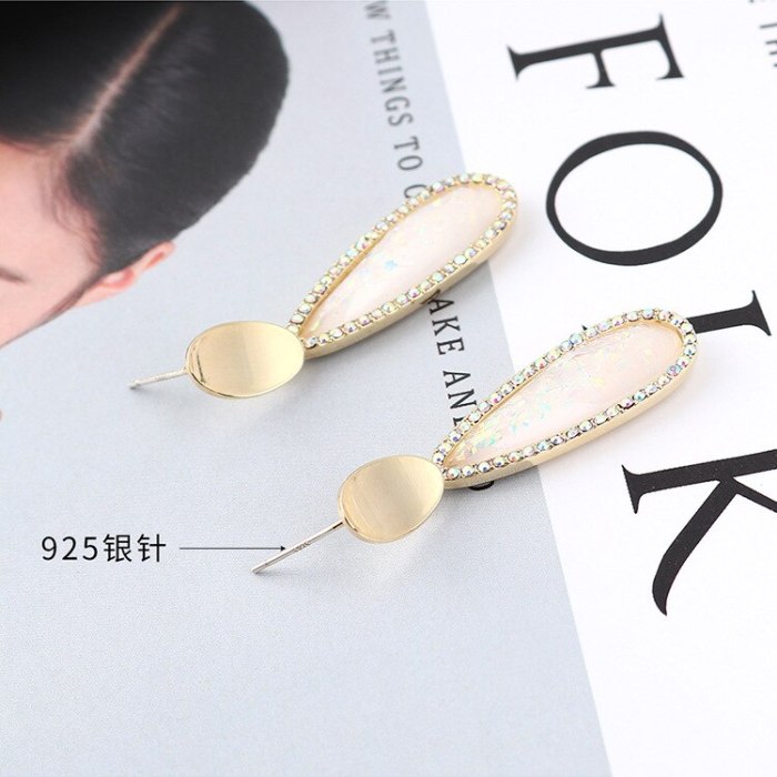 European and American Simple Geometric Acrylic Earrings Girl Hipster S925 Silver Needle Earrings Jewelry 138813