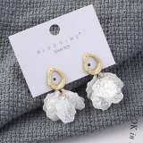 New European Simple Cool All-match Preserved Fresh Flower Petal Earrings Female S925 Sterling Silver Needle Earrings 138853