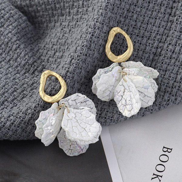 New European Simple Cool All-match Preserved Fresh Flower Petal Earrings Female S925 Sterling Silver Needle Earrings 138853