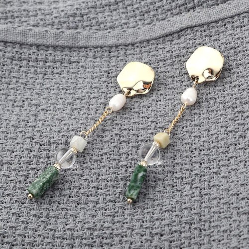Creative All-match Natural Stone Pearl Earrings Women's Long Fashion Irregular Tassel Earrings Pure Silver Needle 139847