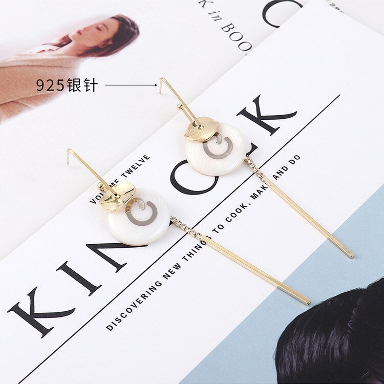New Korean Fashion Elegant Stud Earrings Small Lotus Leaf Tassel Earrings Female S925 Silver Needle Earrings 138816