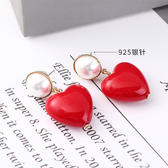 S925 Silver Needle Stud Earrings Female Hipster Sweet Lovely Earrings All-match Temperament Pearl Earrings Wholesale 139545