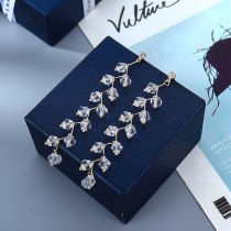 Korean-Style Crystal Makeup Brush Earrings Long Tassel Ear Pendant Elegant Fashion All-match Earrings Small Jewelry B-4951