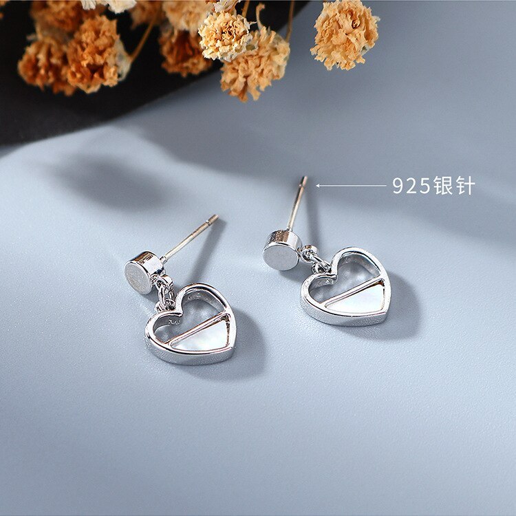 Korean New Style Shell Earrings Girl's All-match S925 Sterling Silver Needle Lovely Stud Earrings Jewelry B-4835