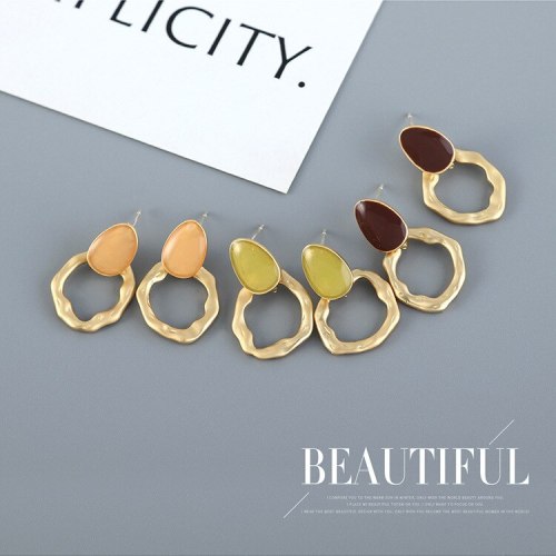 Fashion Hipster Oil Geometric Earrings Women's Simple and Versatile S925 Silver Needle Stud Earrings Jewelry B-4867