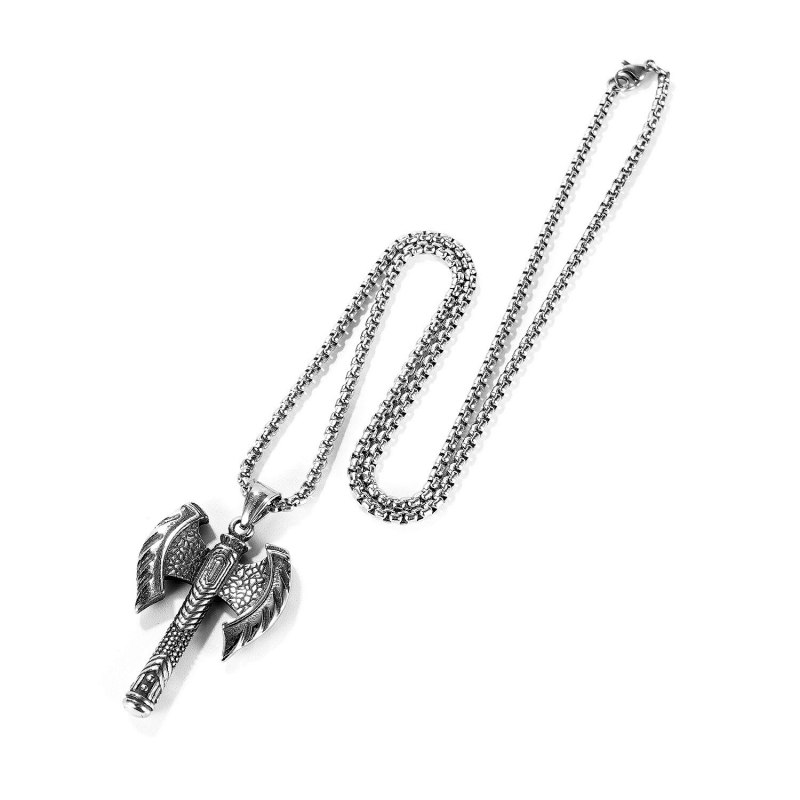 Retro Campaign Axe Pendant Men's Titanium Steel Axe Necklace Wholesale GB1739