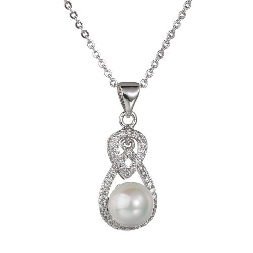 Pearl Necklace AAA Zircon Inlaid Pendant Rhinestone Simple All-match Pendant Gift Jewelry Qxwp1.2.3