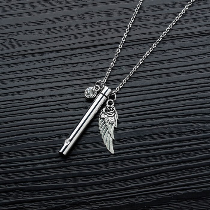 Titanium Steel Cylindrical Urn Necklace In Memory of Loved Ones Pet Creative Can Open Perfume Bottle Pendant Jewelry Gb1524