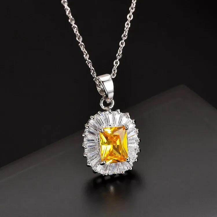 Zircon Pendant Necklace AAA Zircon Inlaid Necklace Fashion Pendant Qxwpe1259